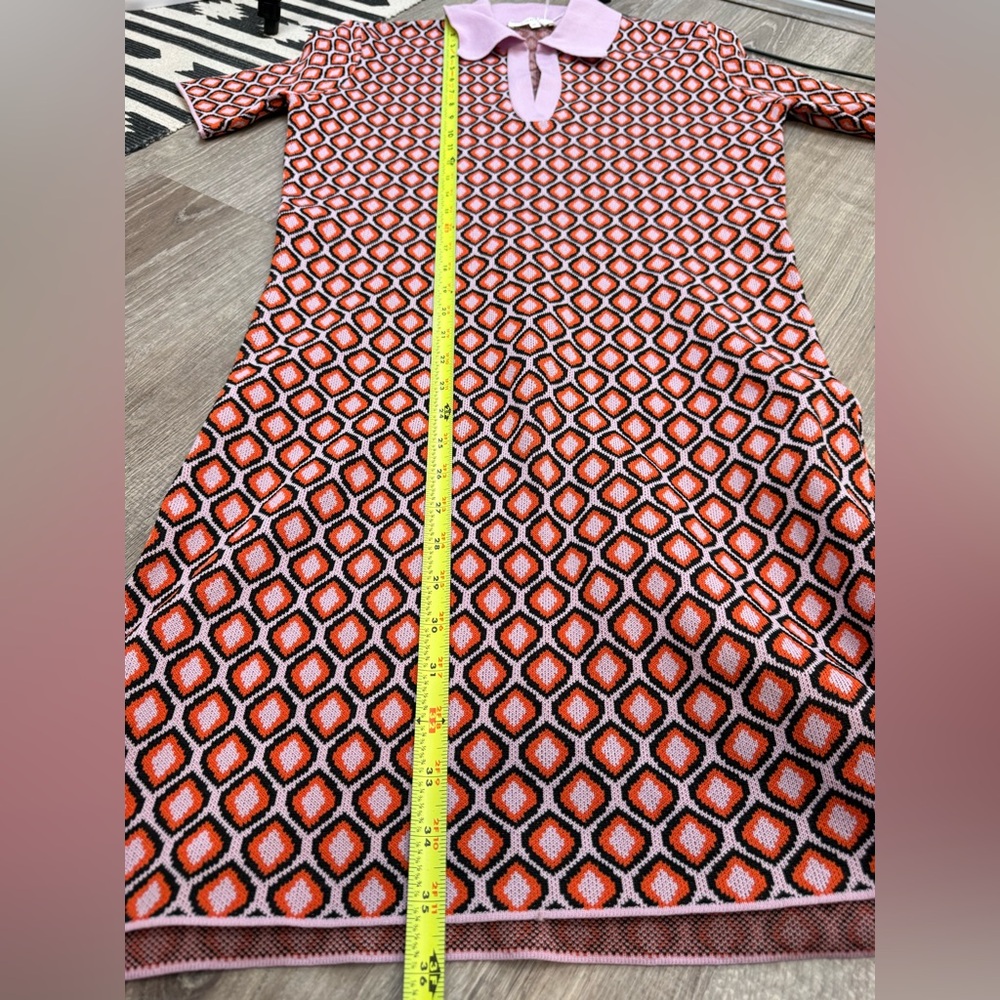 NWOT Böhme Geometric Retro Style Polo Knit Mini Dress Medium - Picture 8 of 9
